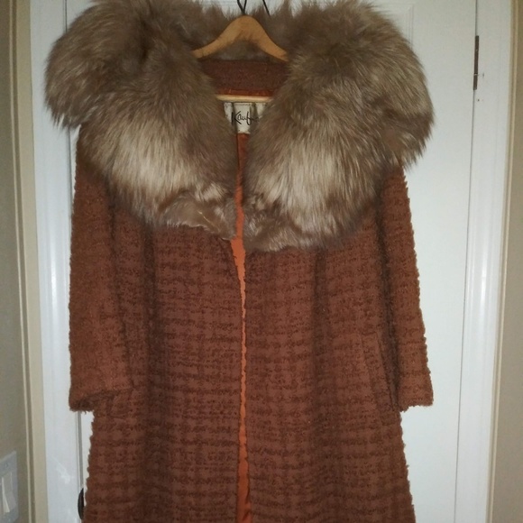 1950's Vintage Winter Coat w/ Fur CollarSize 10